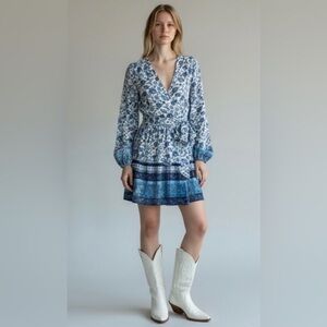 Japna Blue Floral Dress